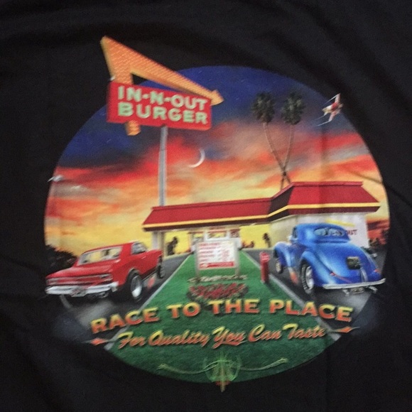 IN-N-OUT BURGER RESTAURANT BLACK T-SHIRT TOP - Picture 5 of 8